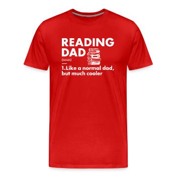 Reader Dad Definition Reading - Men's Premium Organic T-Shirt - red - Front - Damien (186cm)