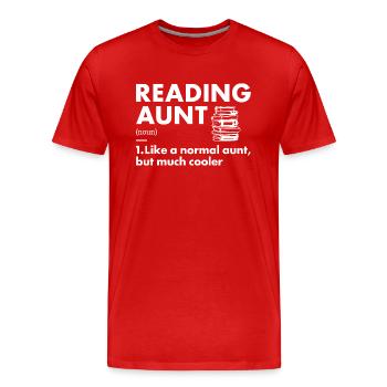Reader Aunt Definition Reading - Men's Premium Organic T-Shirt - red - Front - Damien (186cm)