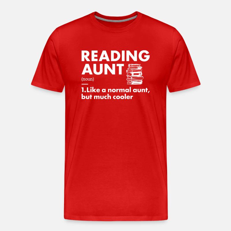 Reader Aunt Definition Reading - Männer Premium Bio T-Shirt - Rot