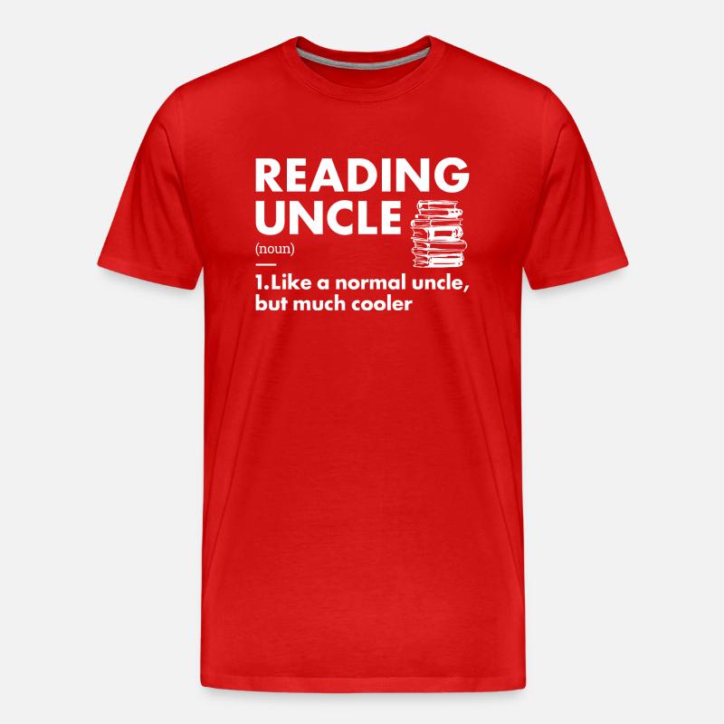 Reader Uncle Definition Reading - Männer Premium Bio T-Shirt - Rot