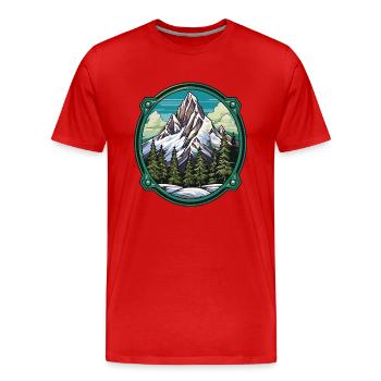 Berge Winter Eisberge Natur - Männer Premium Bio T-Shirt - Rot - Vorne - Damien (186cm)