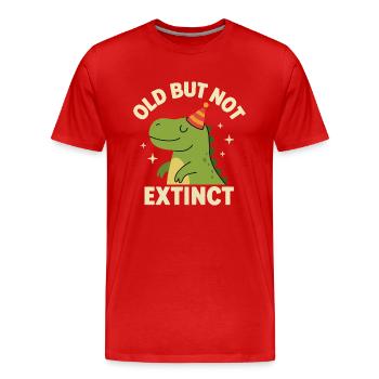 Lustiger Dino – Geburtstagsgeschenk Idee - Männer Premium Bio T-Shirt - Rot - Vorne - Damien (186cm)