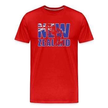 New Zealand Rugby - Männer Premium Bio T-Shirt - Rot - Vorne - Damien (186cm)