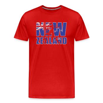 New Zealand Rugby - Männer Premium Bio T-Shirt - Rot - Vorne - Damien (186cm)