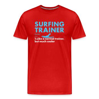 Sport Trainer Surfing - Männer Premium Bio T-Shirt - Rot - Vorne - Damien (186cm)