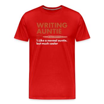 Writer Auntie Definition Writing - Men's Premium Organic T-Shirt - red - Front - Damien (186cm)