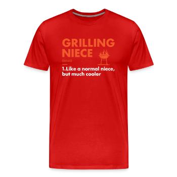 Griller Niece Definition Grilling - Men's Premium Organic T-Shirt - red - Front - Damien (186cm)