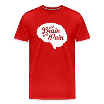 More Brain More Pain - T-shirt bio Premium Homme - rouge - Devant - Damien (186cm)