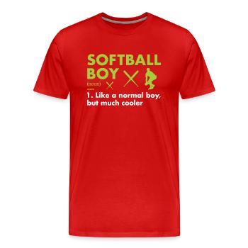 Sport Boy Définition Softball - T-shirt bio Premium Homme - rouge - Devant - Damien (186cm)