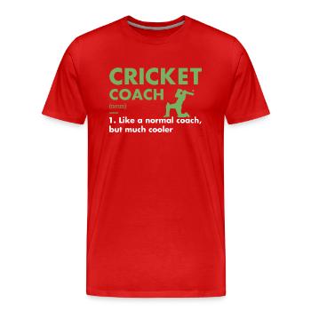 Sport Coach Definition Cricket - Männer Premium Bio T-Shirt - Rot - Vorne - Damien (186cm)