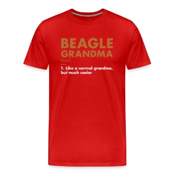 Beagle Grandma Definition - Männer Premium Bio T-Shirt - Rot - Vorne - Damien (186cm)