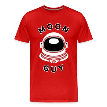 Moon Guy 1 (couleur changeante) - T-shirt bio Premium Homme - rouge - Devant - Damien (186cm)