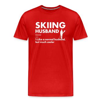 Sport Husband Skiing - Männer Premium Bio T-Shirt - Rot - Vorne - Damien (186cm)