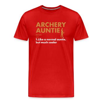 Sport Auntie Archery - Men's Premium Organic T-Shirt - red - Front - Damien (186cm)