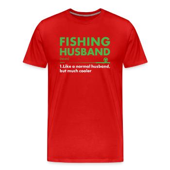 Fisher Mari Définition Pêche - T-shirt bio Premium Homme - rouge - Devant - Damien (186cm)