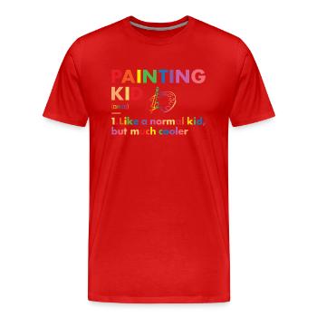 Peinture de définition d’enfant de peintre - T-shirt bio Premium Homme - rouge - Devant - Damien (186cm)