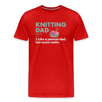 Tricoteur Papa Définition Tricot - T-shirt bio Premium Homme - rouge - Devant - Damien (186cm)