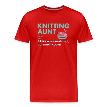 Tricoteuse Tante Définition Tricot - T-shirt bio Premium Homme - rouge - Devant - Damien (186cm)