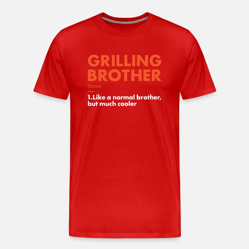 Griller Brother Definition Grilling - Männer Premium Bio T-Shirt - Rot
