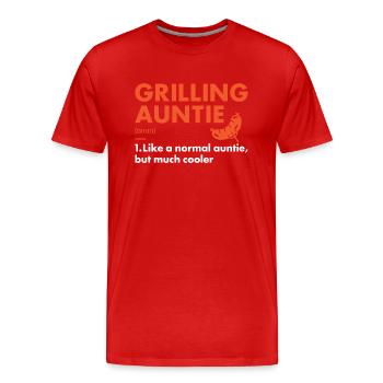 Griller Auntie Définition Grillades - T-shirt bio Premium Homme - rouge - Devant - Damien (186cm)
