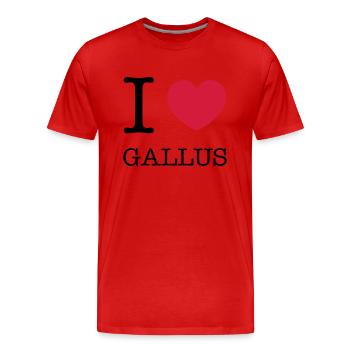 I LOVE GALLUS - Männer Premium Bio T-Shirt - Rot - Vorne - Damien (186cm)