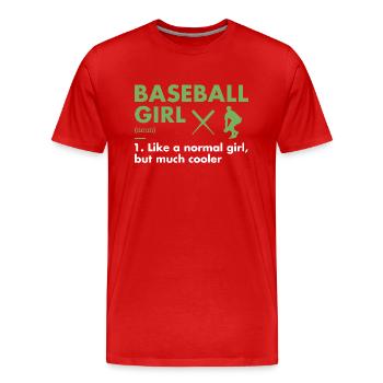 Sport Girl Definition Baseball - Männer Premium Bio T-Shirt - Rot - Vorne - Damien (186cm)