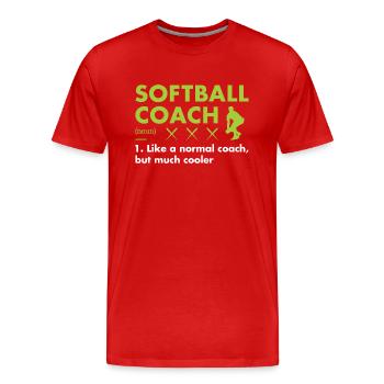 Sport Coach Definition Softball - Men's Premium Organic T-Shirt - red - Front - Damien (186cm)