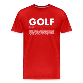 Sport Définition Golf - T-shirt bio Premium Homme - rouge - Devant - Damien (186cm)