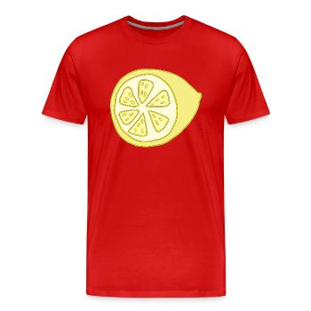 zitrone halbiert - Männer Premium Bio T-Shirt - Rot - Vorne - Damien (186cm)