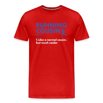 Sport Cousin Running - Men's Premium Organic T-Shirt - red - Front - Damien (186cm)