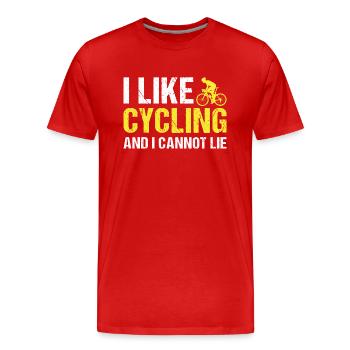 Sport I Like Cycling - Männer Premium Bio T-Shirt - Rot - Vorne - Damien (186cm)