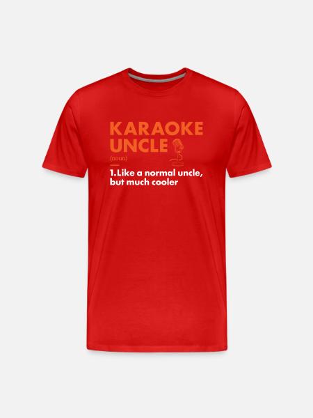 Singer Uncle Definition Karaoke - Männer Premium Bio T-Shirt - Rot