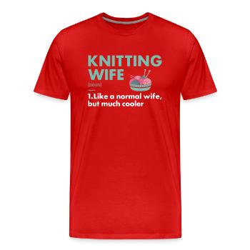 Tricoteuse Femme Définition Tricot - T-shirt bio Premium Homme - rouge - Devant - Damien (186cm)