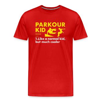 Traceur Kid Définition Parkour - T-shirt bio Premium Homme - rouge - Devant - Damien (186cm)