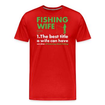 Fisher Femme Définition Pêche - T-shirt bio Premium Homme - rouge - Devant - Damien (186cm)