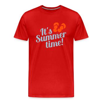 Summertime - Männer Premium Bio T-Shirt - Rot - Vorne - Damien (186cm)
