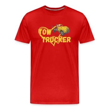 Tow Trucker Heart Tow Truck Operator - Männer Premium Bio T-Shirt - Rot - Vorne - Damien (186cm)