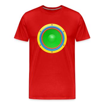 Bunter Lautsprecher 3D - Männer Premium Bio T-Shirt - Rot - Vorne - Damien (186cm)