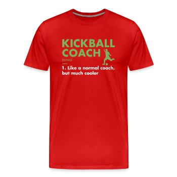 Définition de l’entraîneur sportif Kickball - T-shirt bio Premium Homme - rouge - Devant - Damien (186cm)