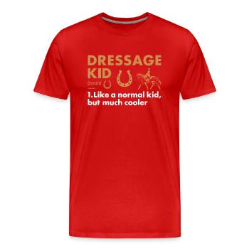Rider Kid Definition Dressage - Men's Premium Organic T-Shirt - red - Front - Damien (186cm)