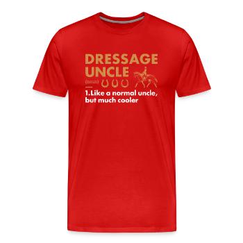 Rider Uncle Definition Dressage - Men's Premium Organic T-Shirt - red - Front - Damien (186cm)
