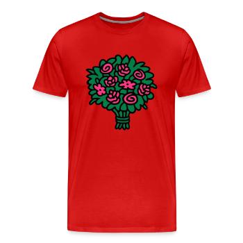 Bouquet 3 - T-shirt bio Premium Homme - rouge - Devant - Damien (186cm)