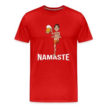yoga pilates relaxation meditation men's evening - Men's Premium Organic T-Shirt - red - Front - Damien (186cm)