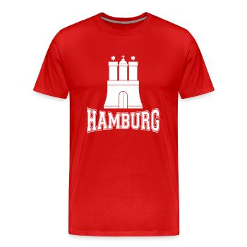 Hambourg - T-shirt bio Premium Homme - rouge - Devant - Damien (186cm)