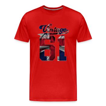 65TH BIRTHDAY UK VINTAGE 1961 - Men's Premium Organic T-Shirt - red - Front - Damien (186cm)