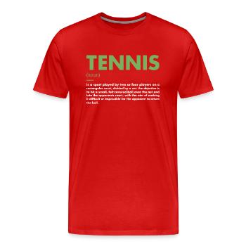 Sport Definition Tennis - Männer Premium Bio T-Shirt - Rot - Vorne - Damien (186cm)