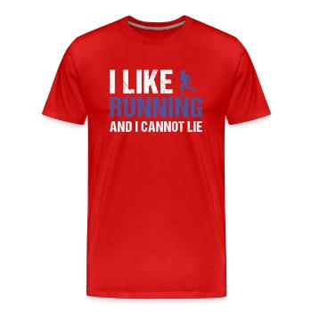 Sport I Like Running - Männer Premium Bio T-Shirt - Rot - Vorne - Damien (186cm)
