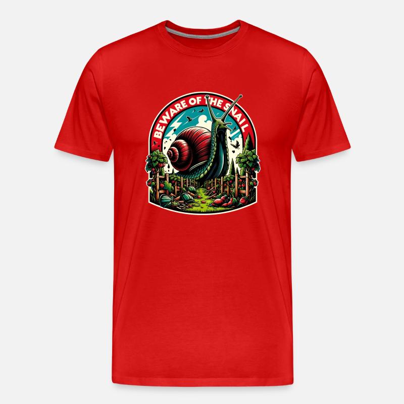 Riesenschnecke Schneckendesaster Gartenschnecke - Männer Premium Bio T-Shirt - Rot