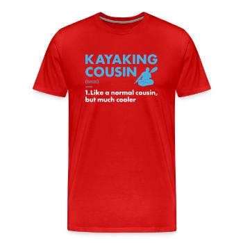 Kayaker Cousin Definition Kayaking - Men's Premium Organic T-Shirt - red - Front - Damien (186cm)