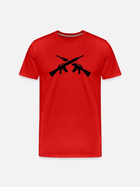 Gewehr - Männer Premium Bio T-Shirt - Rot